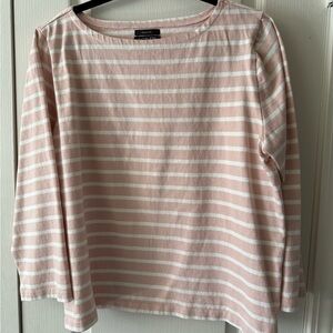 J. Crew Pink and White Striped Breton